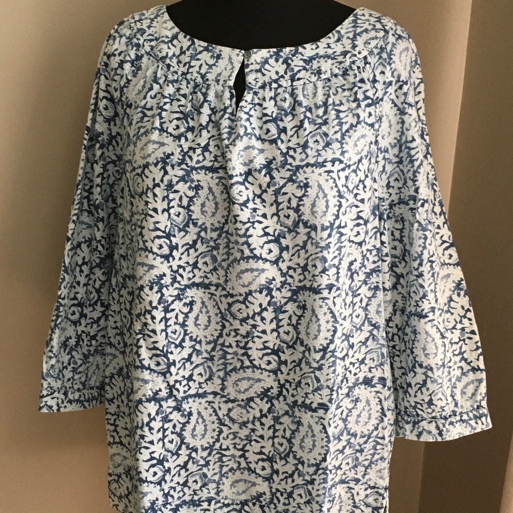 Lands End Paisley Print Tunic Size 18